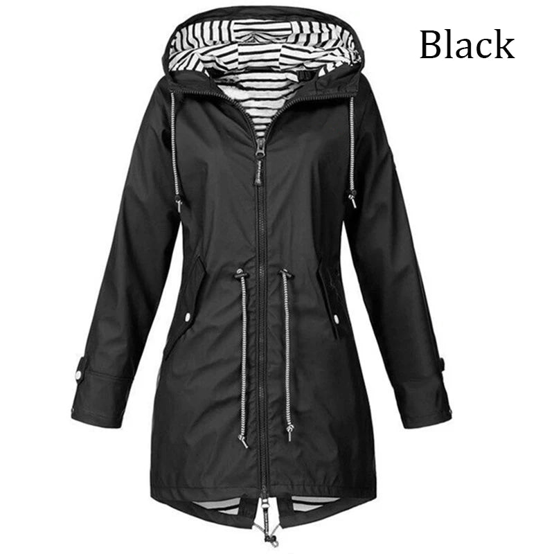 VYRENA Waterproof Hooded Windbreaker | Women's Sports Zip Jacket