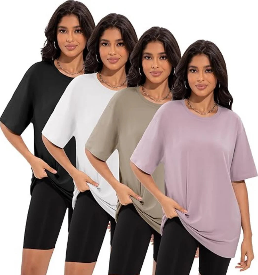 VYRENA Oversized Cotton Tee — Women's Heavyweight Vintage T-Shirt