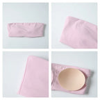 Women's 2-Piece Strapless Gym Set - Crop Top & High-Waist Shorts