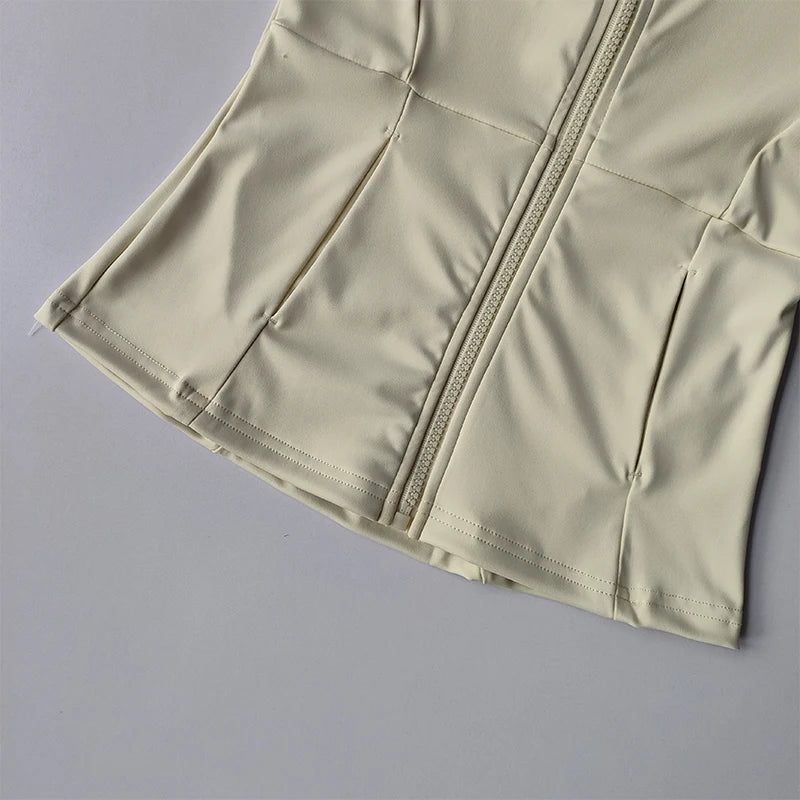 VYRENA Slim Zip Gym Jacket | Women's Long Sleeve Workout Cardigan