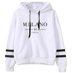 Vyrena Stripe Print Hoodie Gym Pullover