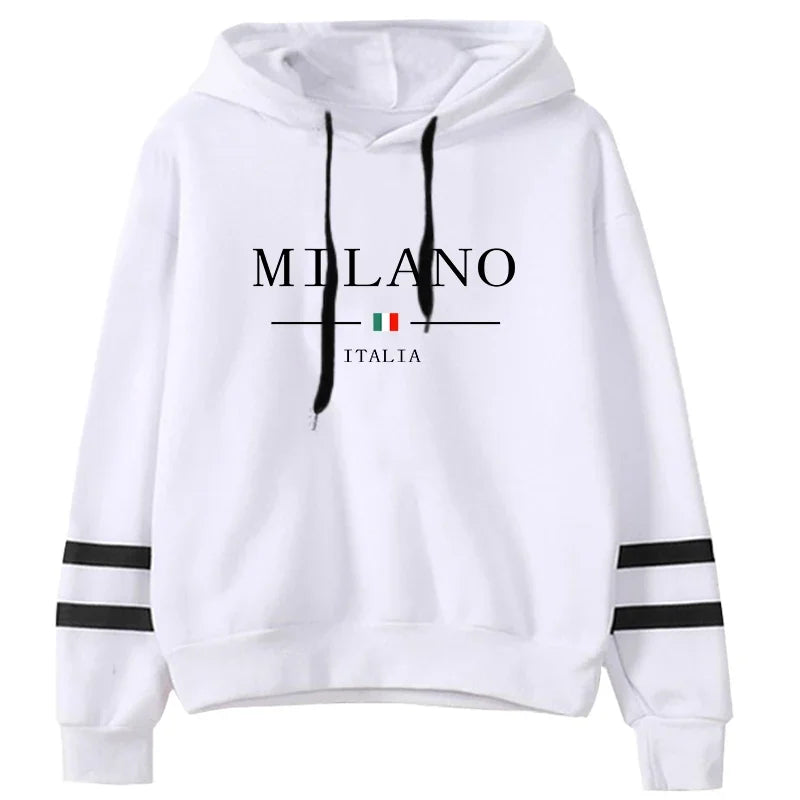 VYRENA Stripe Print Hoodie | Women's Gym Pullover Sweatshirt