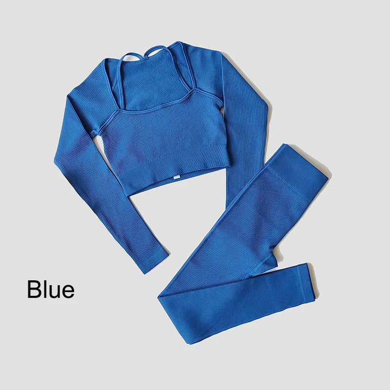 VYRENA Seamless Set — Sports Bra, Crop Top & Leggings