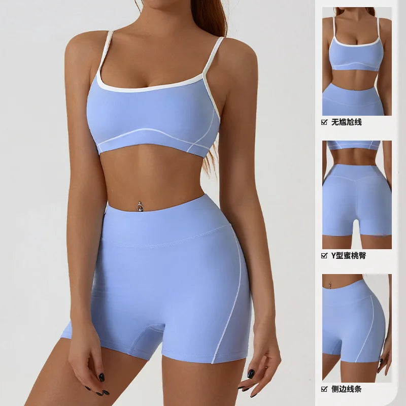 VYRENA Yoga Short Set — 2-Piece Women's Gym Tracksuit