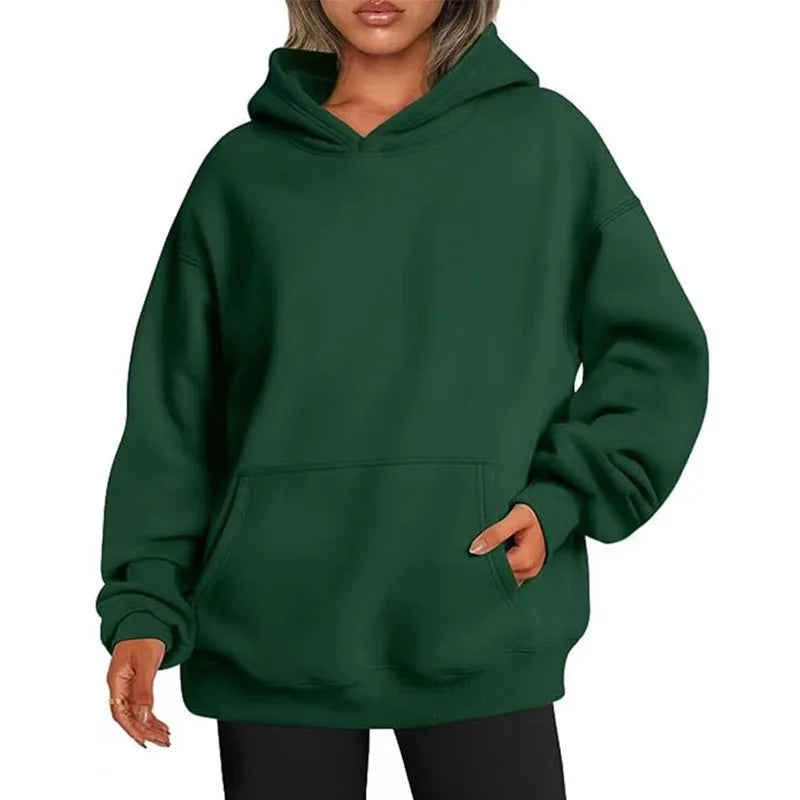 VYRENA Fleece Oversized Hoodie | Women's Warm Pullover Sweatshirt