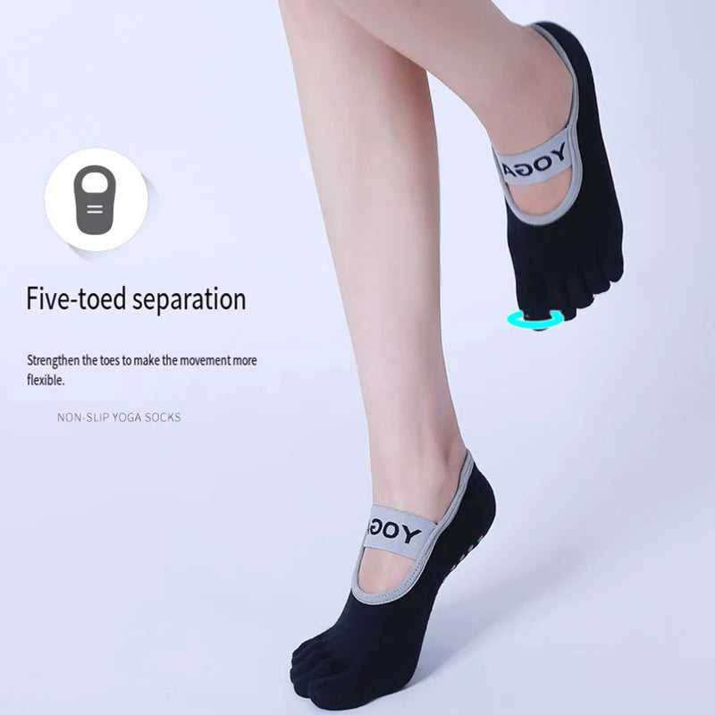 VYRENA Toe Socks — Women's Five-Finger Anti-Slip Yoga Socks