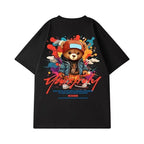 VYRENA Men's Oversized Tee — Bear Print Casual Gym T-Shirt