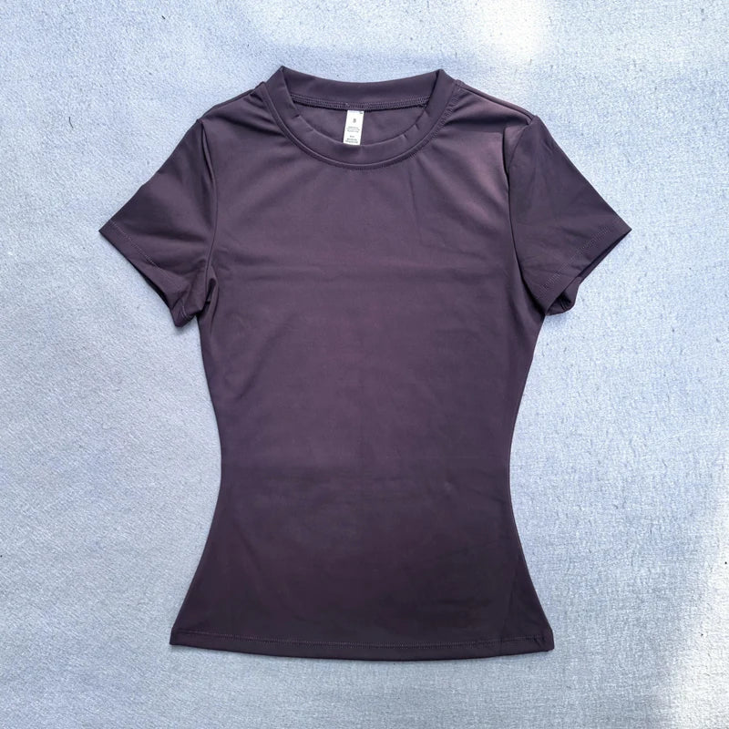 VYRENA Seamless Gym Top — Women's Short Sleeve Sports Shirt