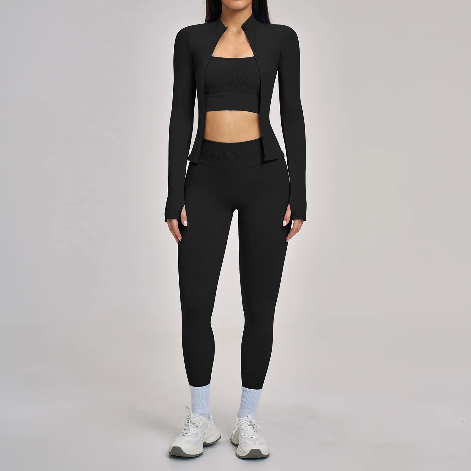 VYRENA Full-Sleeve Set — 3-Piece Long Sleeve Gym Outfit