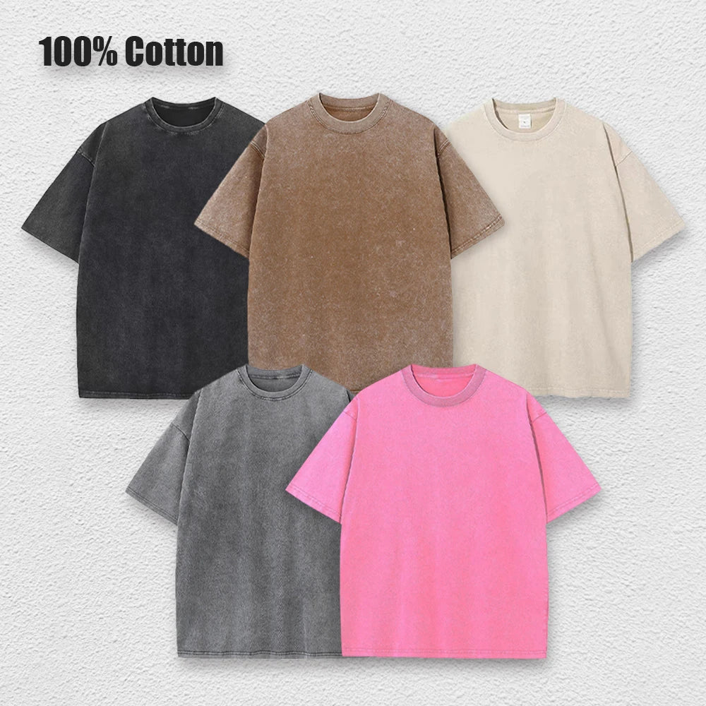 VYRENA Women's Heavyweight Tee — Acid Wash Oversized Gym T-Shirt