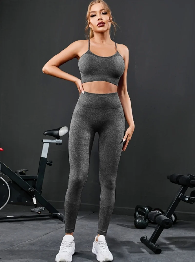 VYRENA Seamless Leggings Set — 2-Piece Women's Gym Tracksuit