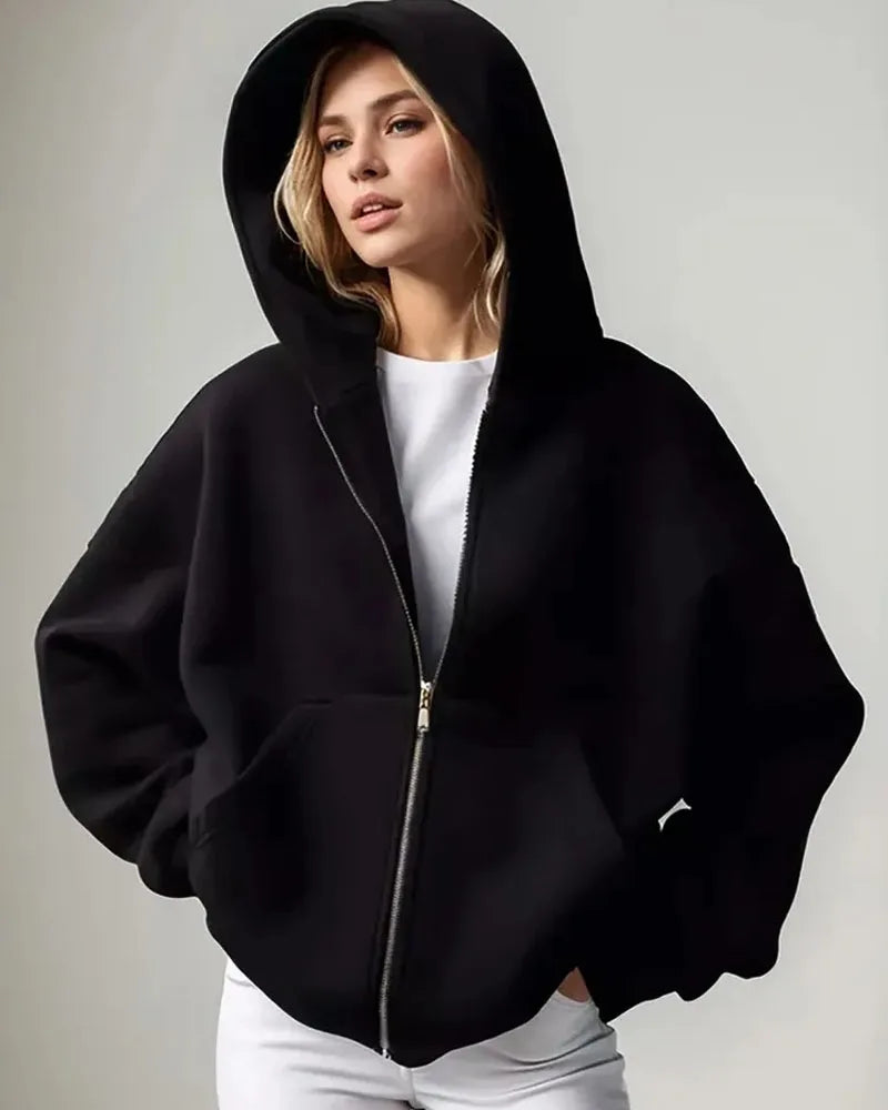 VYRENA Full Zip Hoodie | Women's Oversized Hooded Gym Jacket