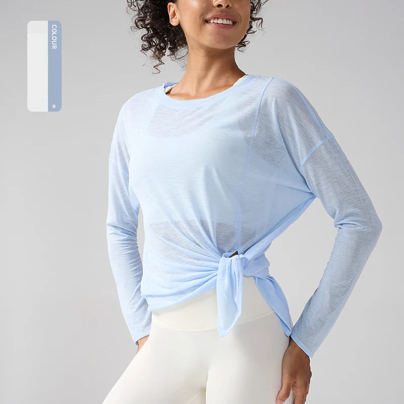 VYRENA Quick-Dry Gym Top — Women's Loose Short Sleeve Running Shirt