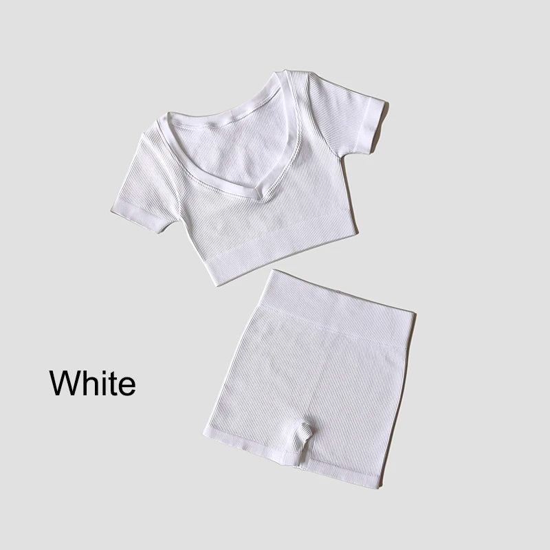 VYRENA Seamless Set — Sports Bra, Crop Top & Leggings