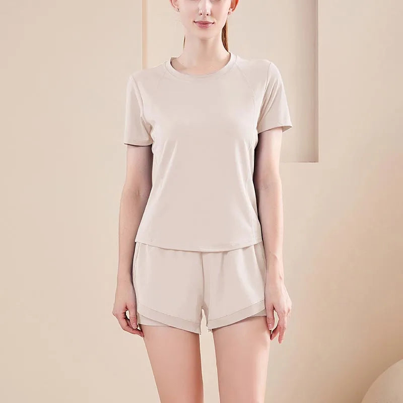 VYRENA Long Sleeve Yoga Set — Crop Top & High-Waist Leggings