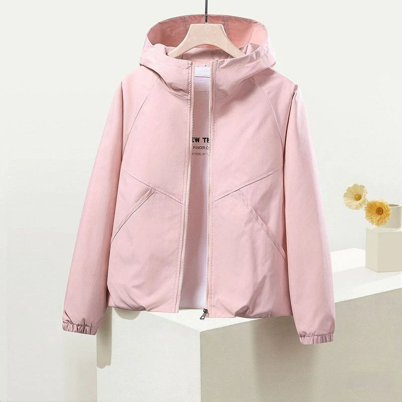VYRENA Hooded Windbreaker Coat | Women's Spring Autumn Jacket