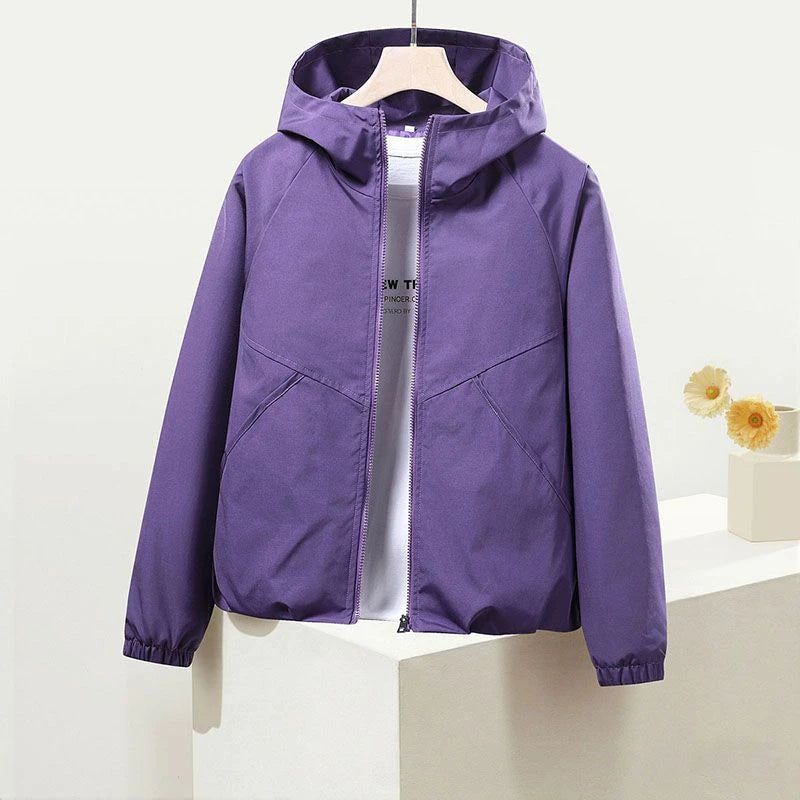 VYRENA Hooded Windbreaker Coat | Women's Spring Autumn Jacket