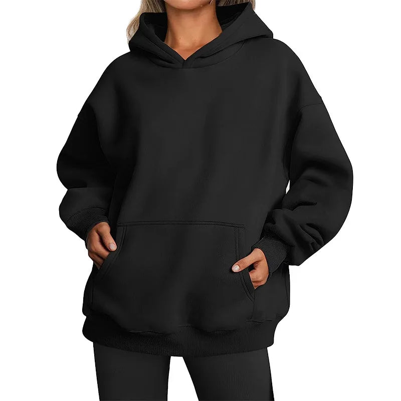 VYRENA Fleece Oversized Hoodie | Women's Warm Pullover Sweatshirt