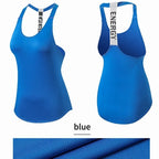 VYRENA Letter Gym Vest — Women's Sleeveless Backless Yoga Top