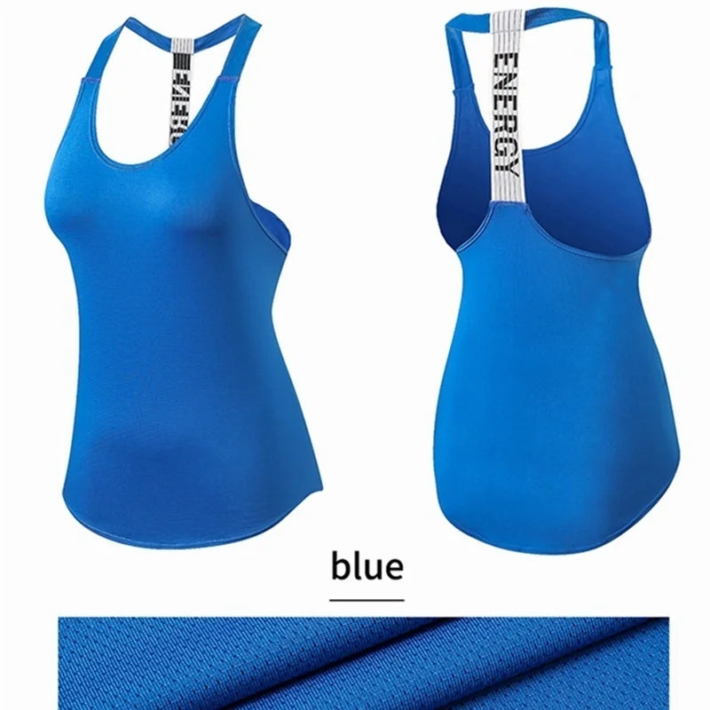 VYRENA Letter Gym Vest — Women's Sleeveless Backless Yoga Top