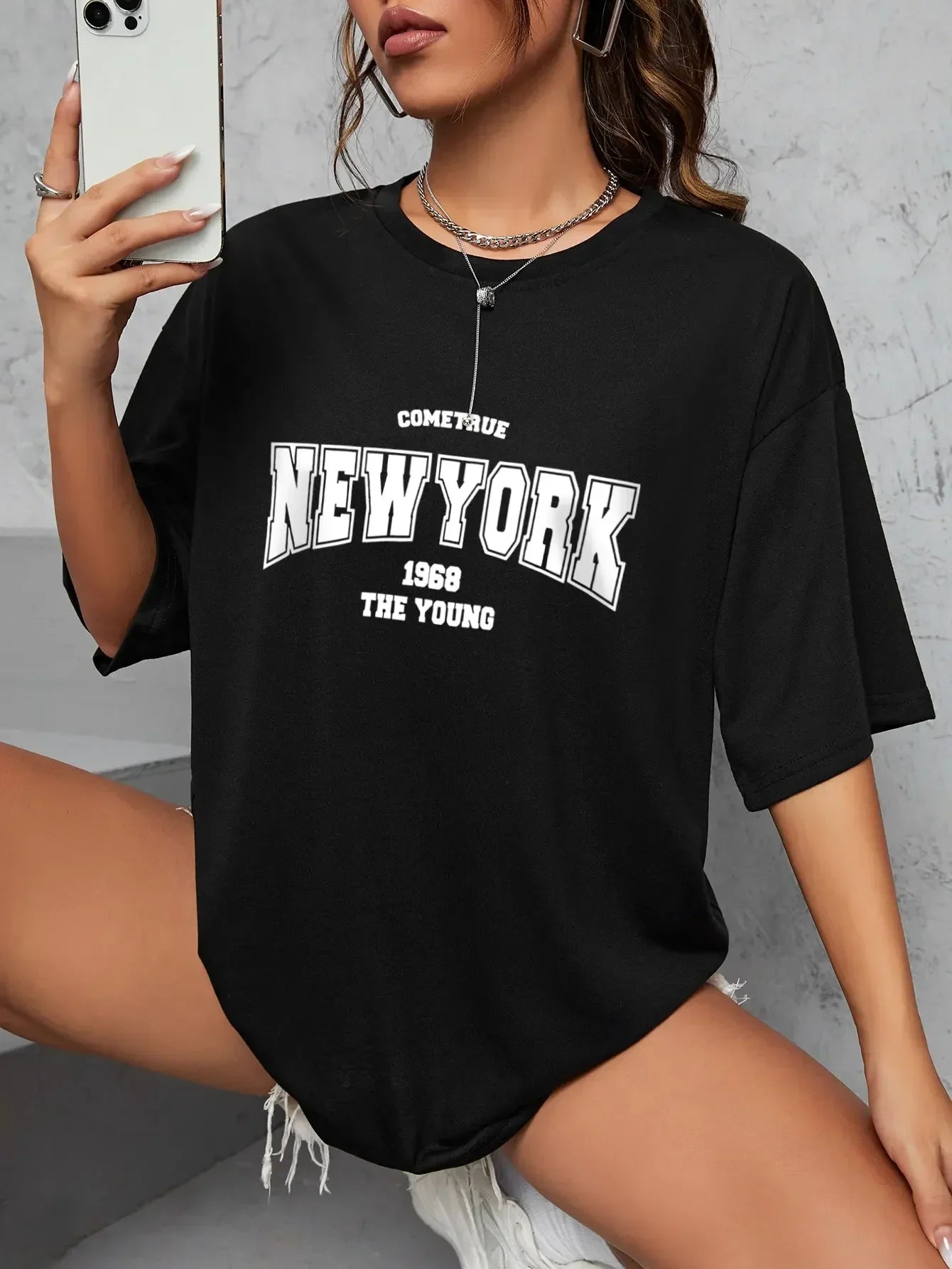 VYRENA Oversized Graphic T-Shirt — Women's Casual Sports Tee