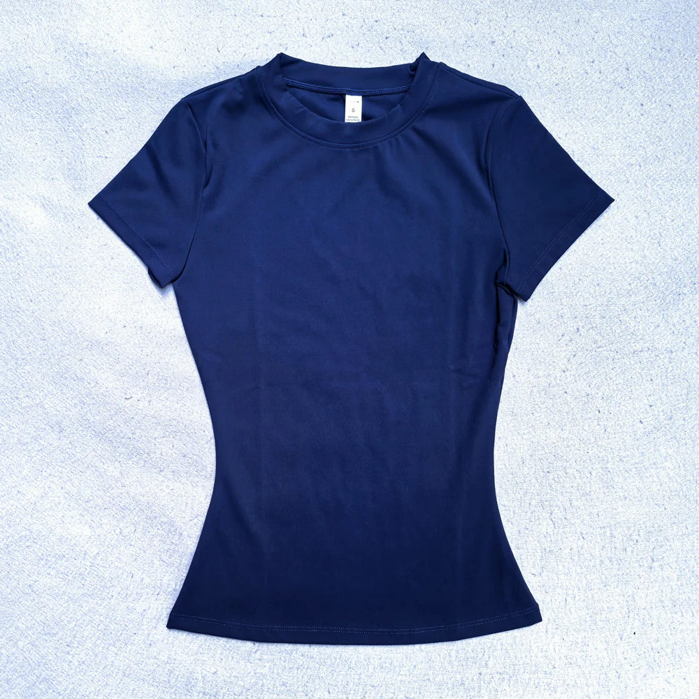 VYRENA Seamless Gym Top — Women's Short Sleeve Sports Shirt