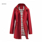 VYRENA Plaid Lined Trench Coat | Women's Water Repellent Long Jacket