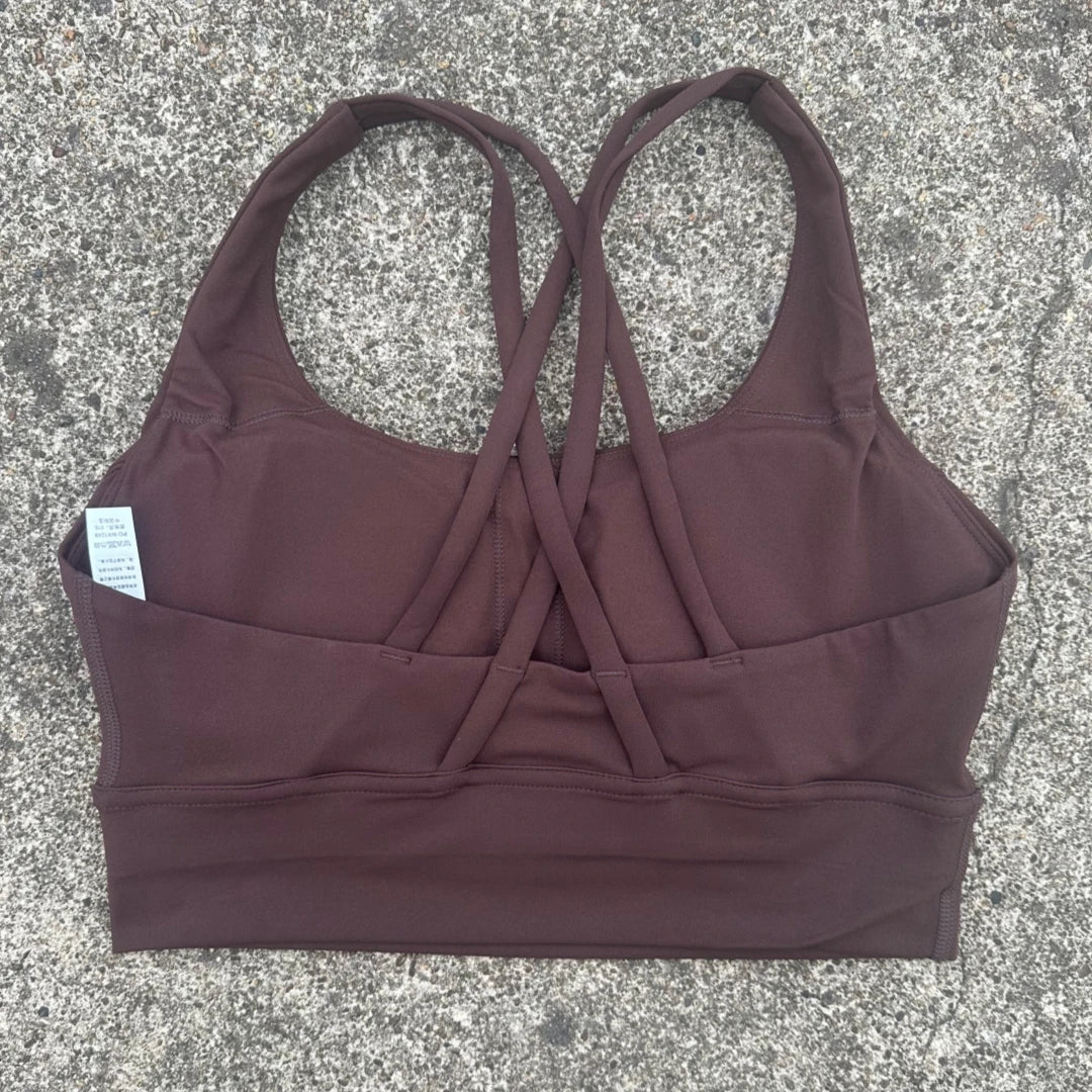 VYRENA Cross-Back Fitness Bra — Shockproof High-Strength Gym Sports Top