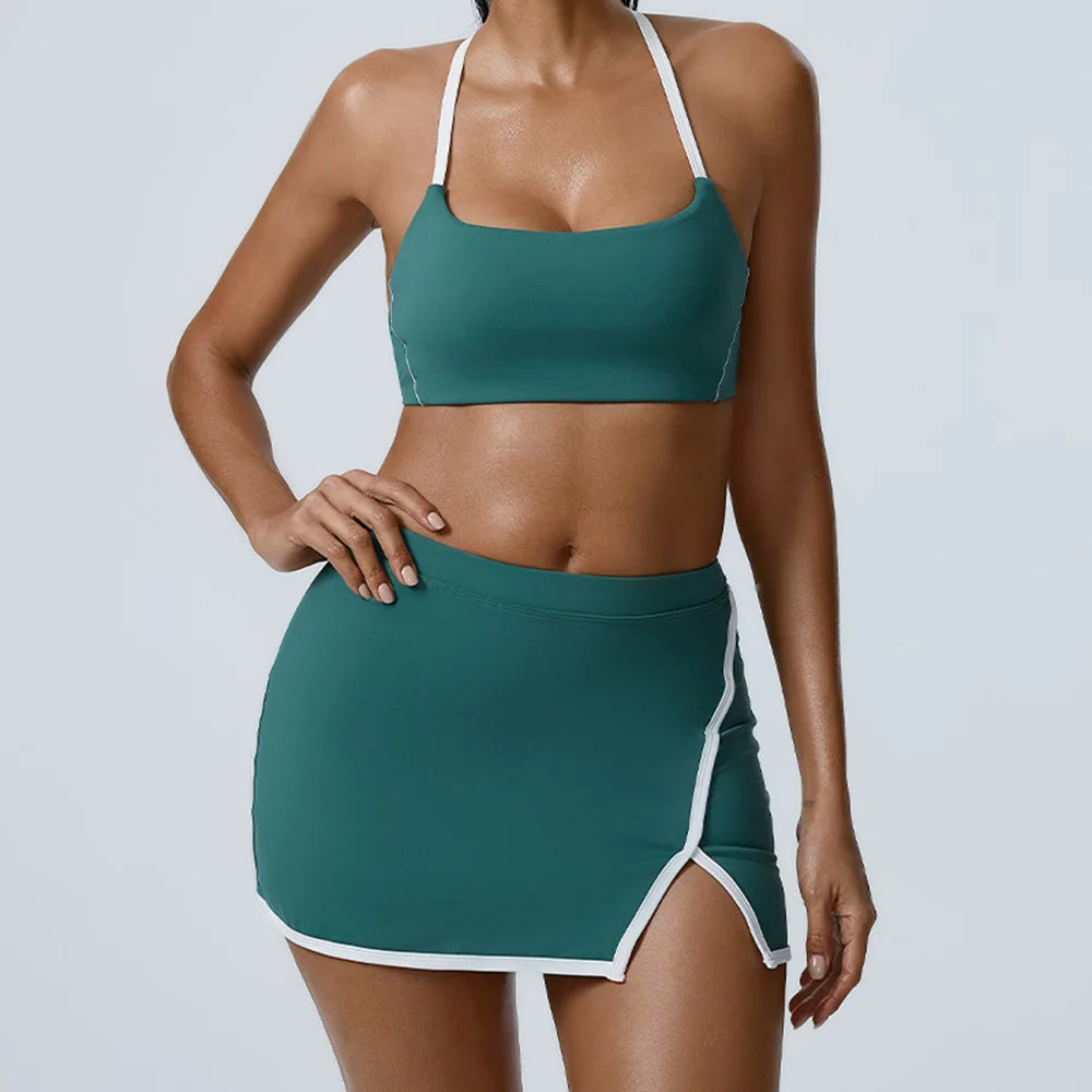 VYRENA 2-Piece Yoga Set — Sports Bra & High-Waist Shorts
