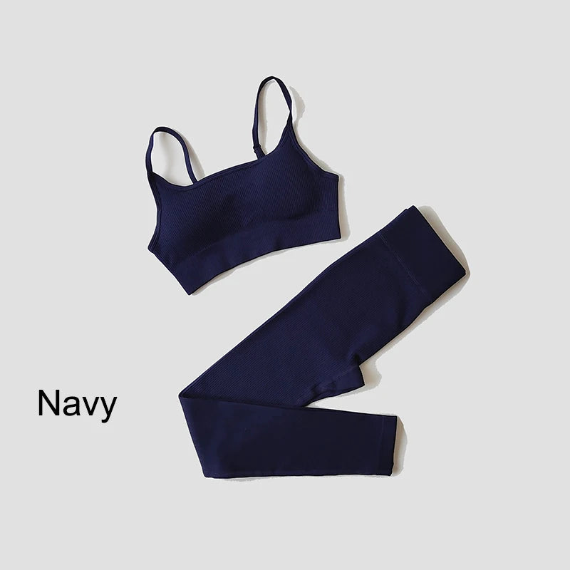 VYRENA Seamless Set — Sports Bra, Crop Top & Leggings
