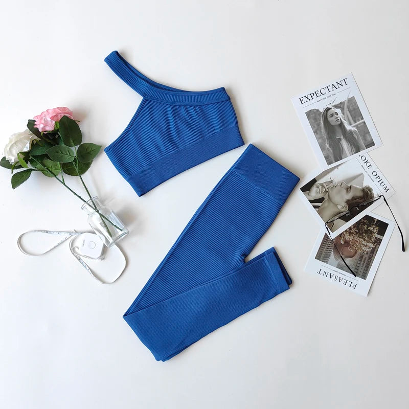 VYRENA Studio Set — Seamless Sports Bra, Crop Top & Leggings
