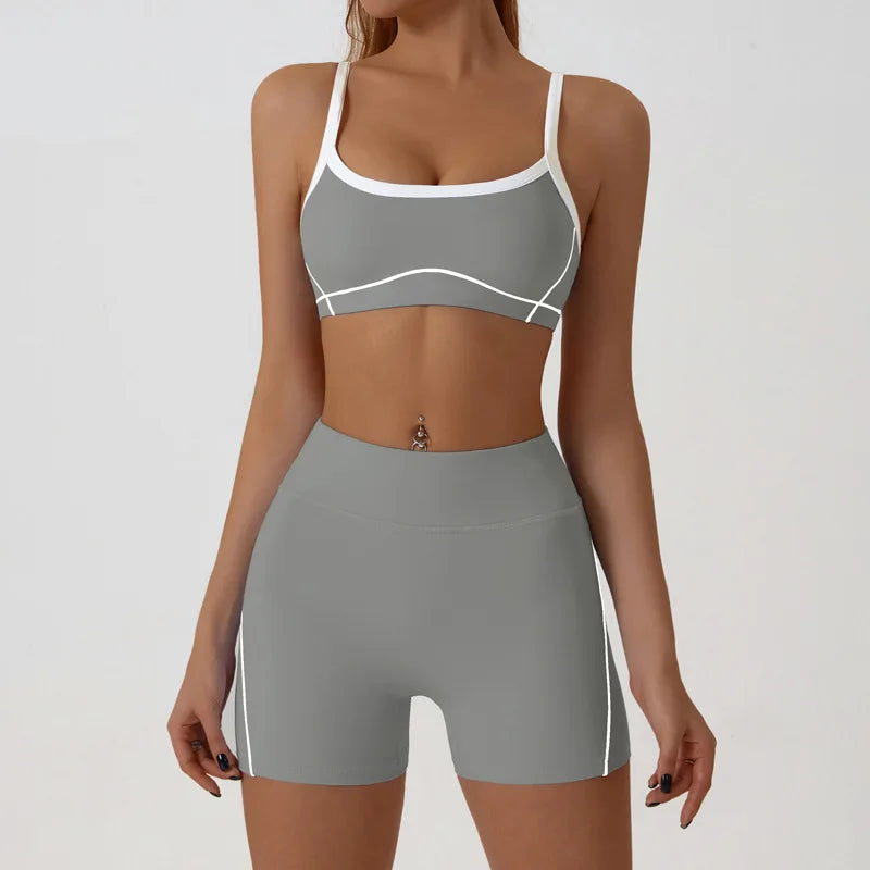 VYRENA Yoga Short Set — 2-Piece Women's Gym Tracksuit