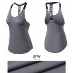VYRENA Letter Gym Vest — Women's Sleeveless Backless Yoga Top