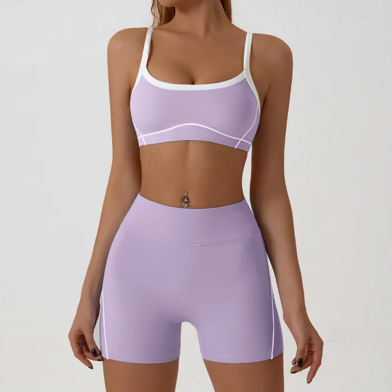VYRENA Yoga Short Set — 2-Piece Women's Gym Tracksuit