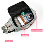 Gym Duffel Bag with Wet/Dry Compartment - Training Bag for Women & Men
