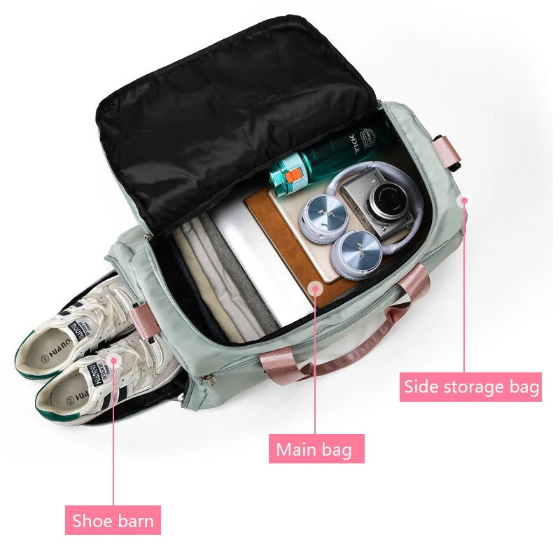 Gym Duffel Bag with Wet/Dry Compartment - Training Bag for Women & Men