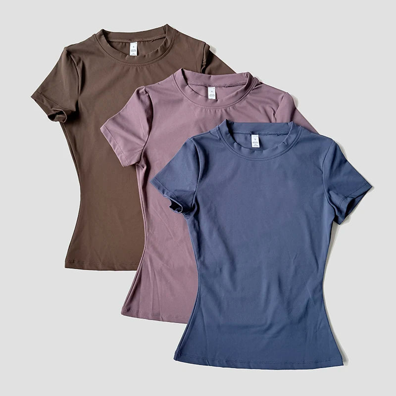 VYRENA Seamless Short Sleeve Top — Women's Gym Running T-Shirt