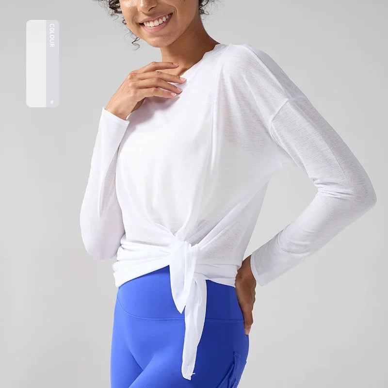 VYRENA Quick-Dry Gym Top — Women's Loose Short Sleeve Running Shirt