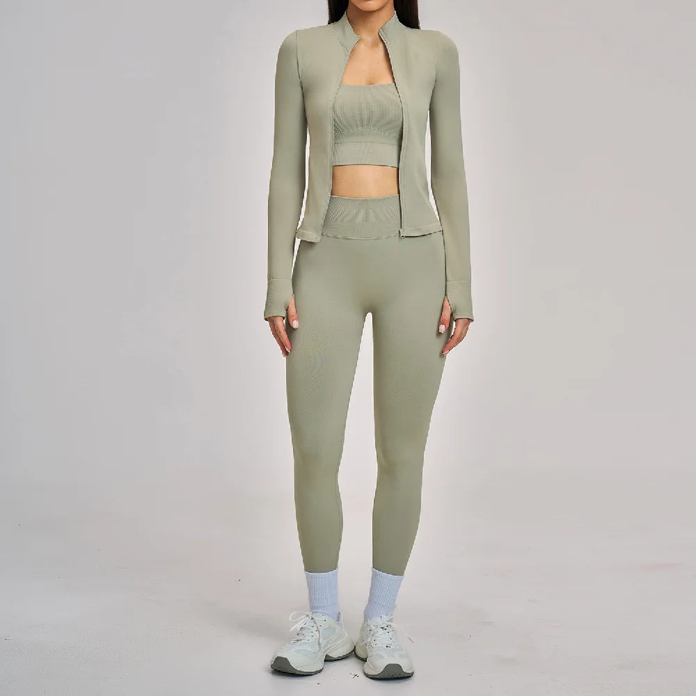 VYRENA Full-Sleeve Set — 3-Piece Long Sleeve Gym Outfit