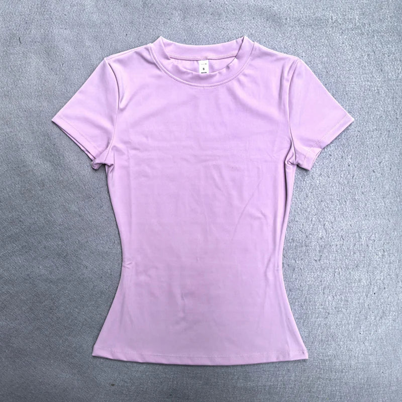 VYRENA Seamless Gym Top — Women's Short Sleeve Sports Shirt