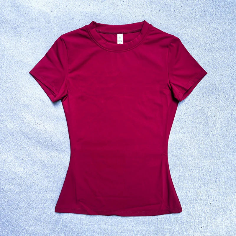 VYRENA Seamless Gym Top — Women's Short Sleeve Sports Shirt