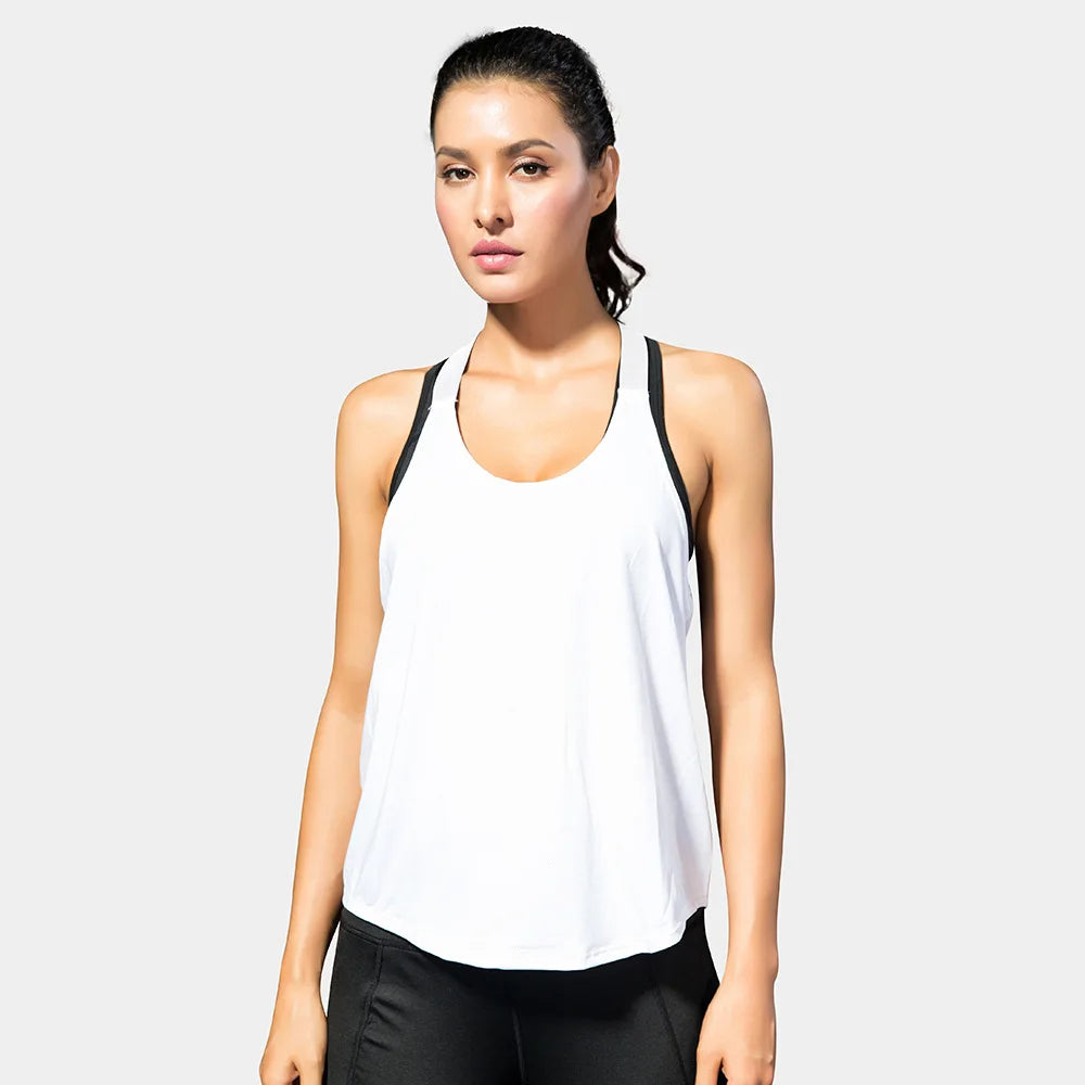 VYRENA Letter Gym Vest — Women's Sleeveless Backless Yoga Top