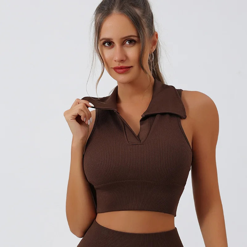 VYRENA Plus Size Gym Set — Push-Up Vest Top & Leggings