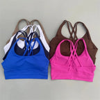 VYRENA Cross-Back Fitness Bra — Shockproof High-Strength Gym Sports Top