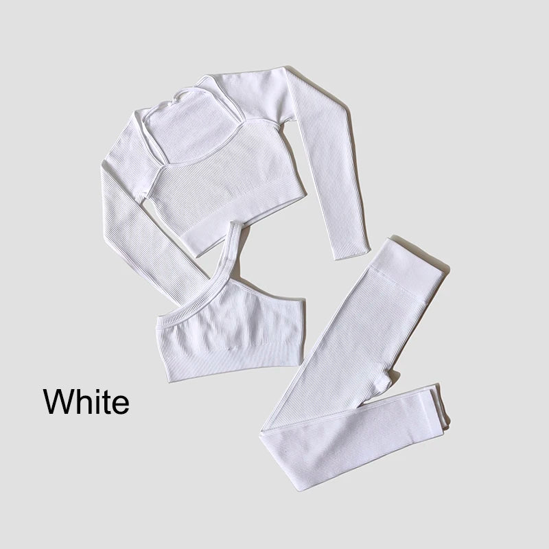 VYRENA Seamless Set — Sports Bra, Crop Top & Leggings