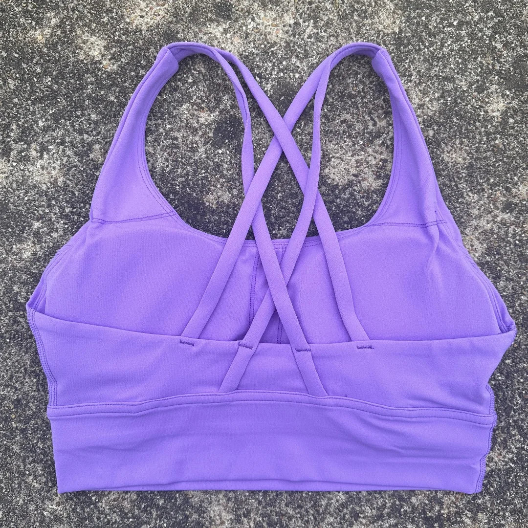 VYRENA Cross-Back Fitness Bra — Shockproof High-Strength Gym Sports Top
