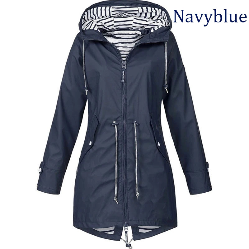 VYRENA Waterproof Hooded Windbreaker | Women's Sports Zip Jacket