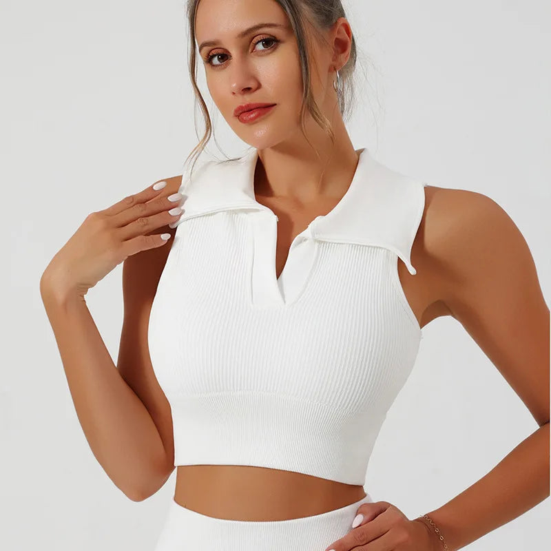 VYRENA Plus Size Gym Set — Push-Up Vest Top & Leggings
