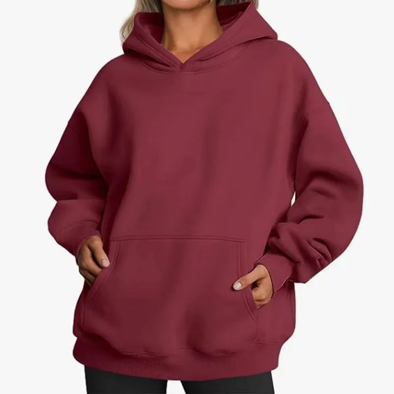 VYRENA Fleece Oversized Hoodie | Women's Warm Pullover Sweatshirt