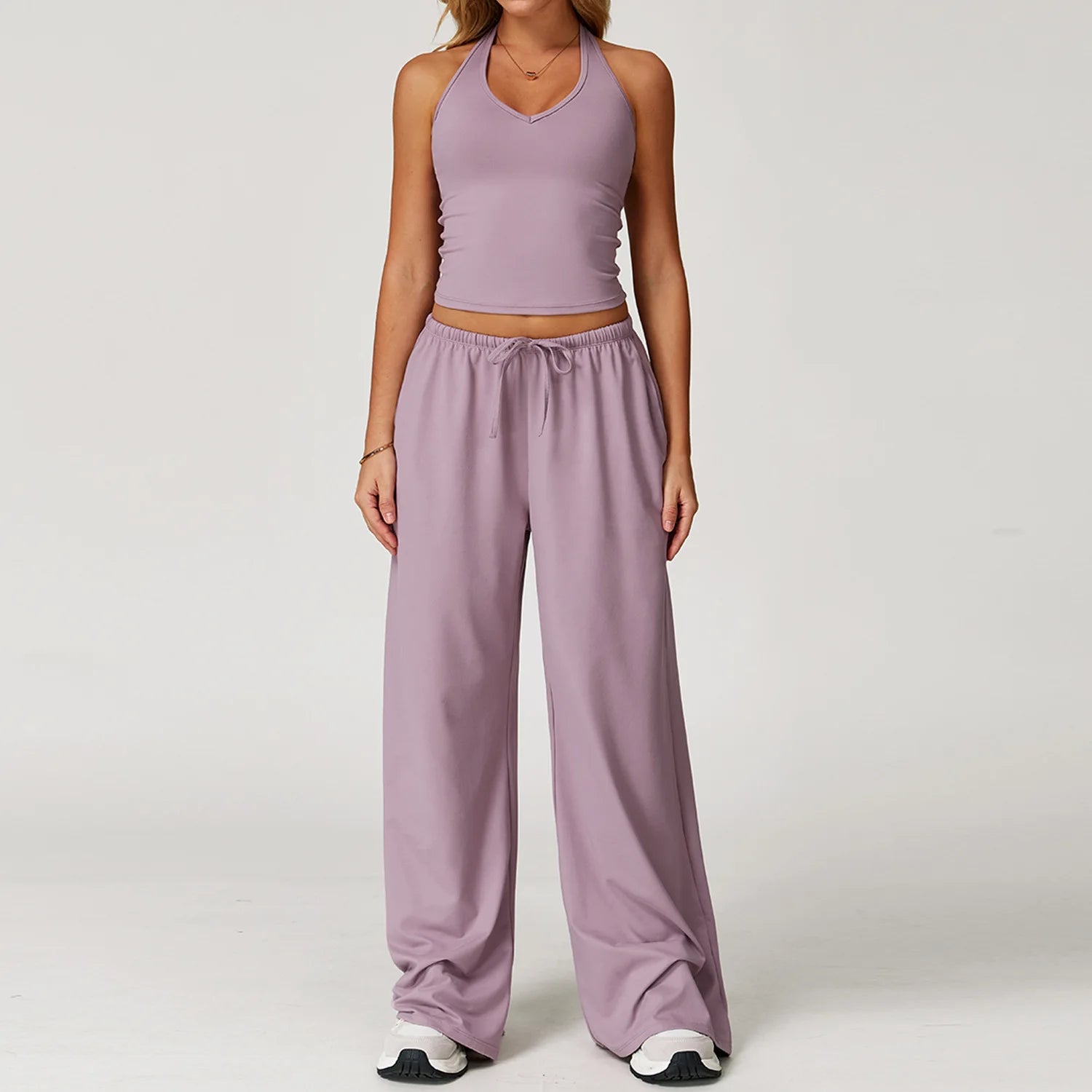 VYRENA Yoga Pants Set — 2-Piece High-Waist Gym Tracksuit